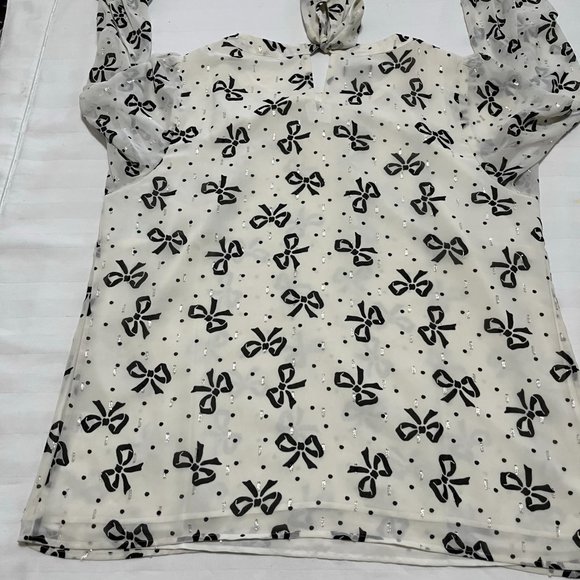 Talbots Womens Sheer Blouse Size L - Picture 9 of 10